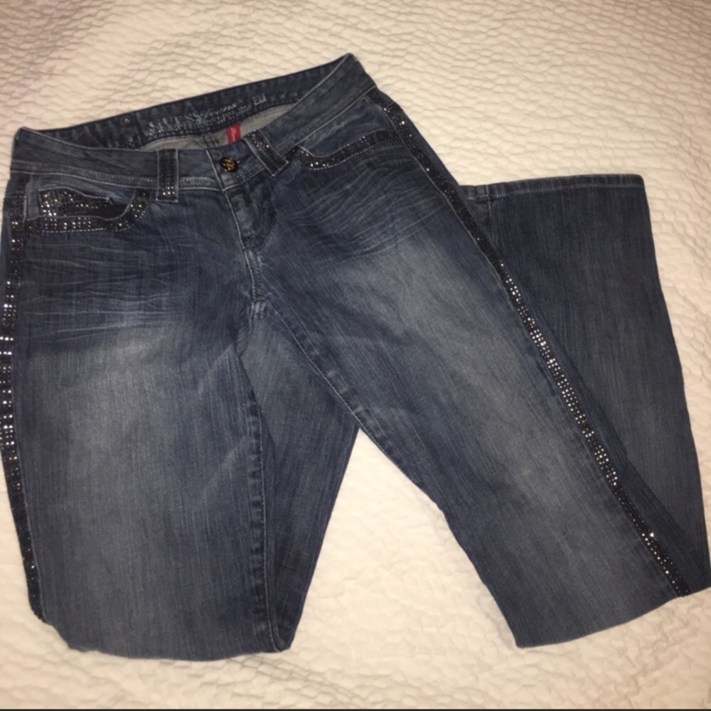 Guess Daredevil Embellished Bootcut Jeans 27